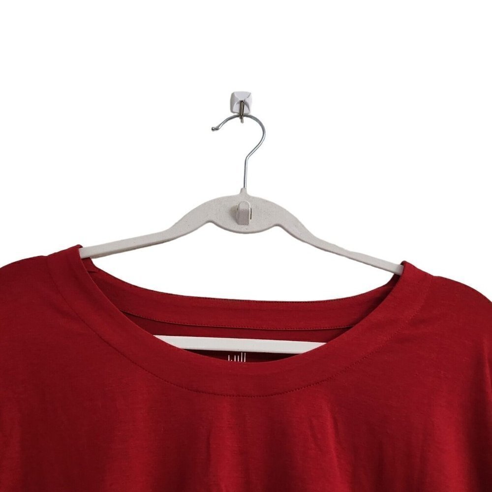 J Jill Top 1X Red Luxe Supima Relaxed Tee Long Sleeve Stretch Crew Neck Blouse - Picture 2 of 11